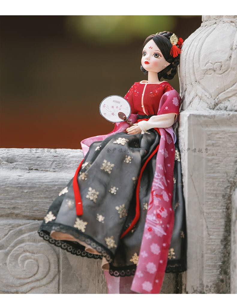 汉服人偶摆件 故宫绢人娃娃格格古装古风汉服玩偶人偶中国风特色礼物