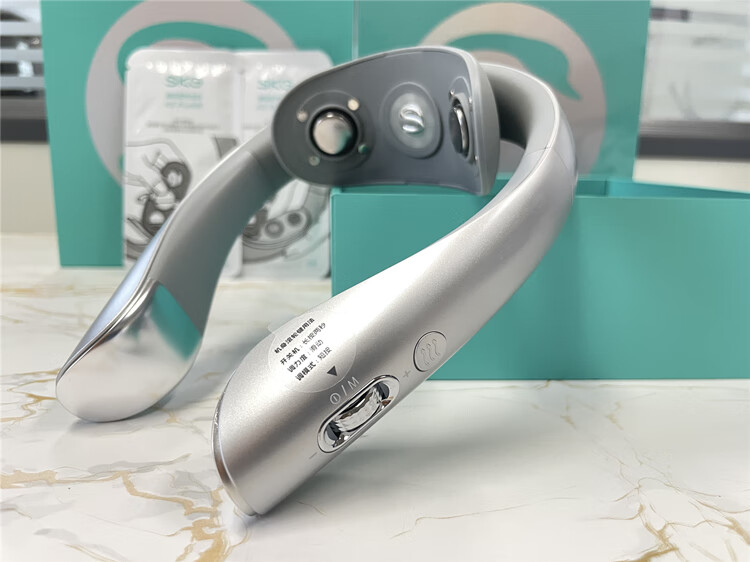 全新skg k5-2智能款颈椎按摩器智能护颈仪蓝牙k5pro红光热灸脉冲 红色