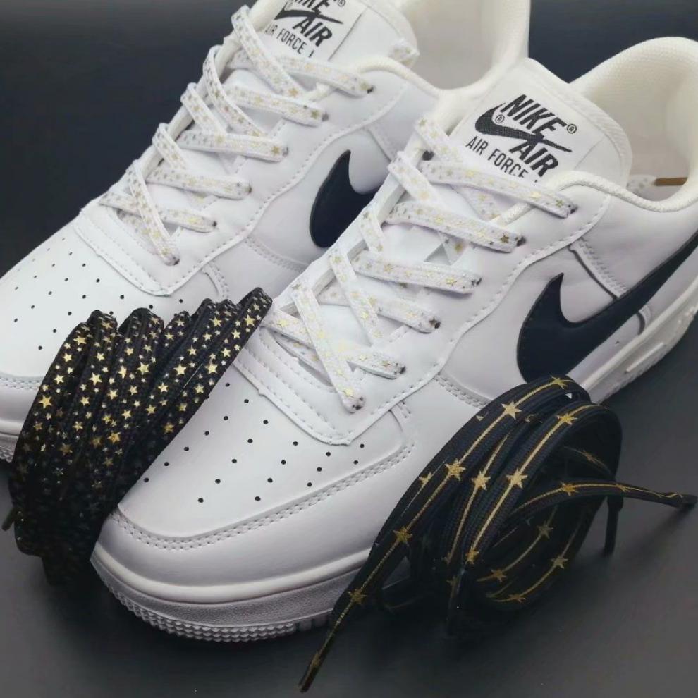 适配耐克nikeaj1mid烫金星星空军一号鞋带af1low黑金dunksb联名鞋带