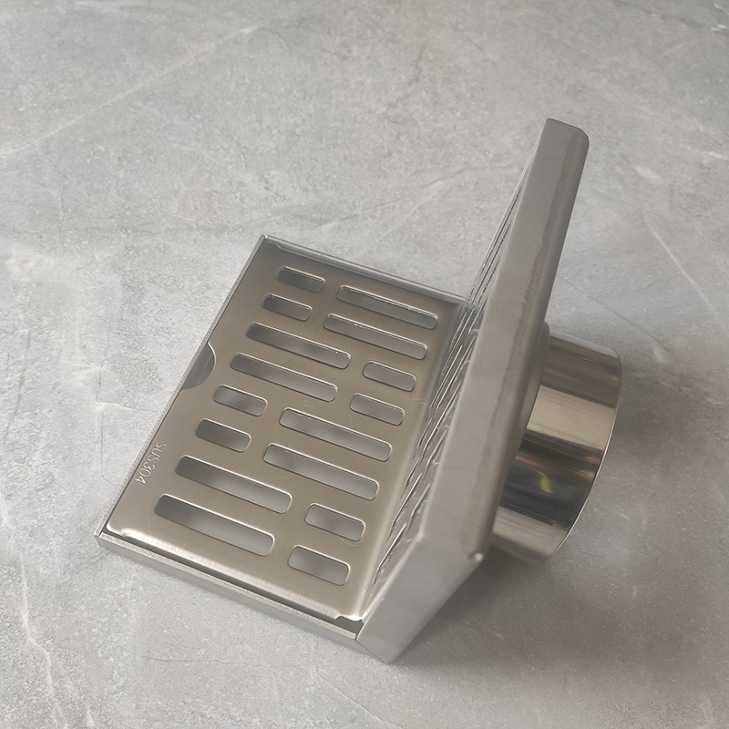 304不锈钢50管75管110管墙排水阳台同层侧排地漏l型墙角地漏墙面 75