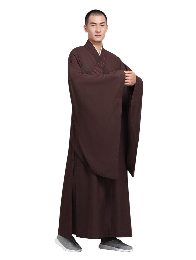 海青居士服男尚远麻纱透气夏法会佛教僧服男女海清黑色标准袖35