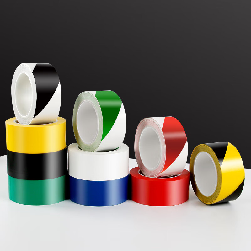 地贴胶带pvc警示胶带黑黄线地贴耐磨黄色红色水地面标识贴斑马胶带5cm