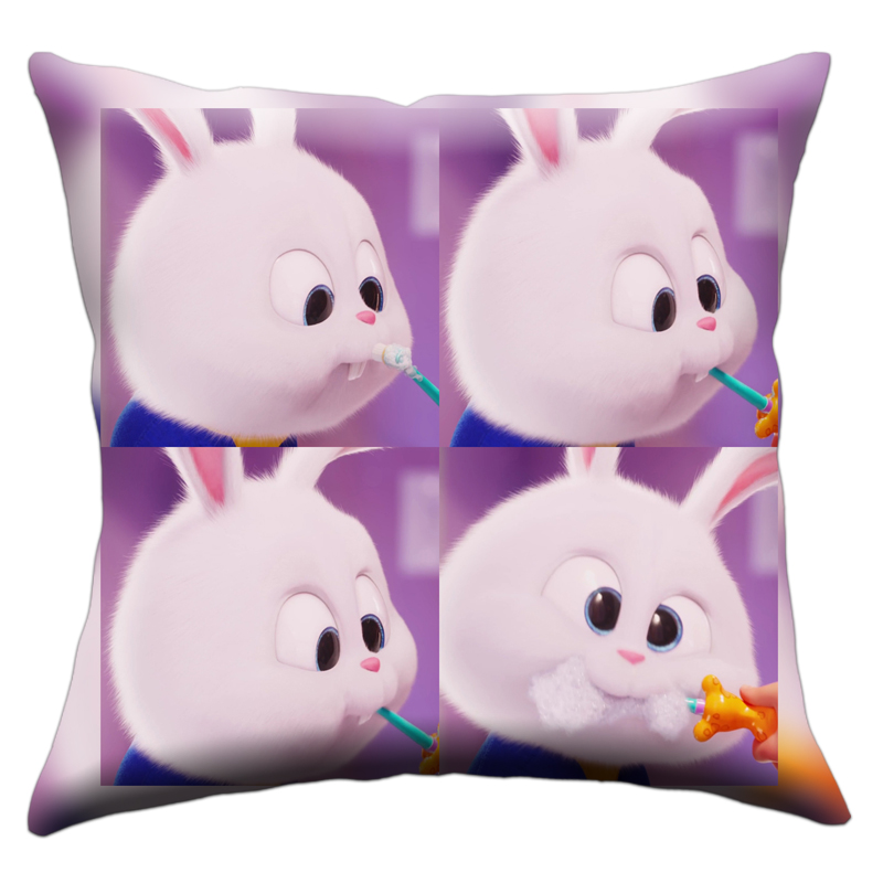 爱宠大机密兔子兔子抱枕双面小白毛绒公仔可爱卡通靠枕垫生日礼物2240