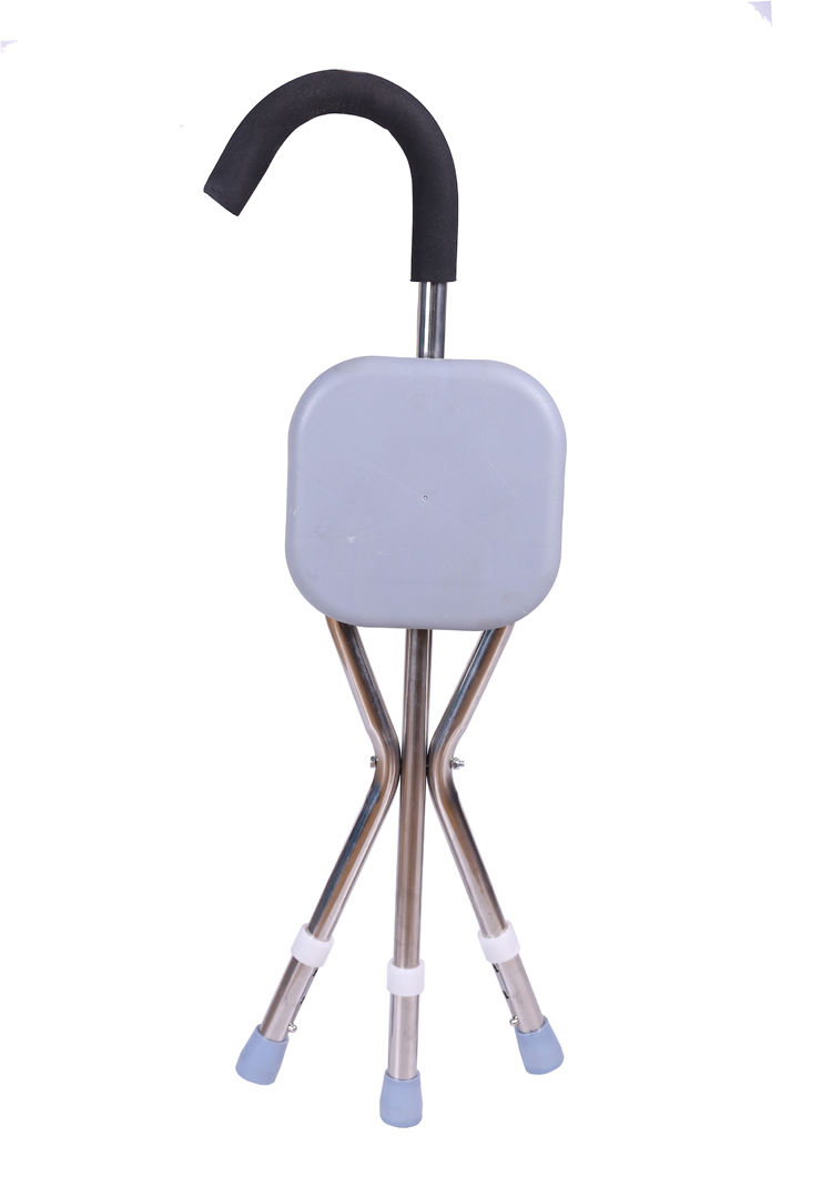 亿家人(yijiaren)老年人拐杖手杖三脚折叠凳户外休闲凳子多功能防滑