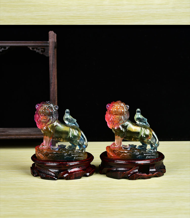 2022虎年淘开运阁属狗财狮添喜宝吉懿琉璃摆件生肖狗吉祥物男女寺庙