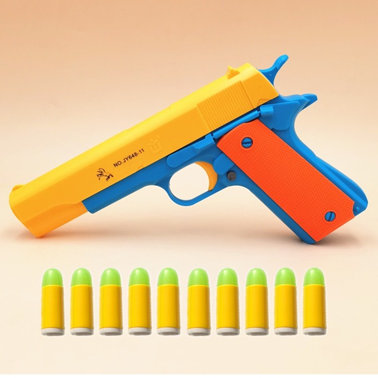 玩具枪8-12 可发射男孩备用弹仓巢 下供弹m1911软弹m1911 m4a1 蓝色