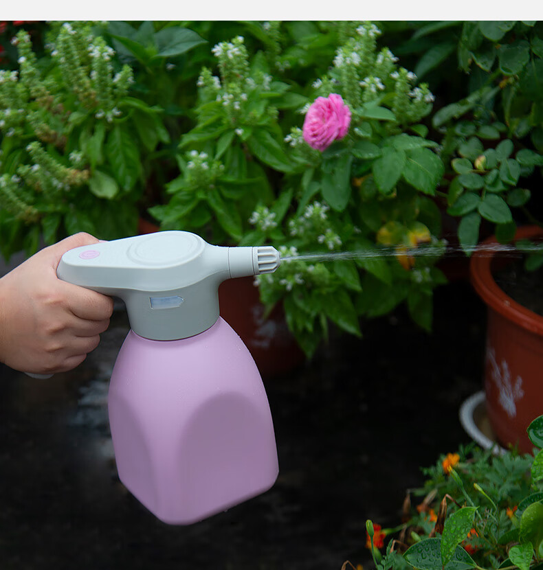 电动喷壶小型喷雾器懒人浇花器洒自动浇水喷水水壶高压充电浅紫色
