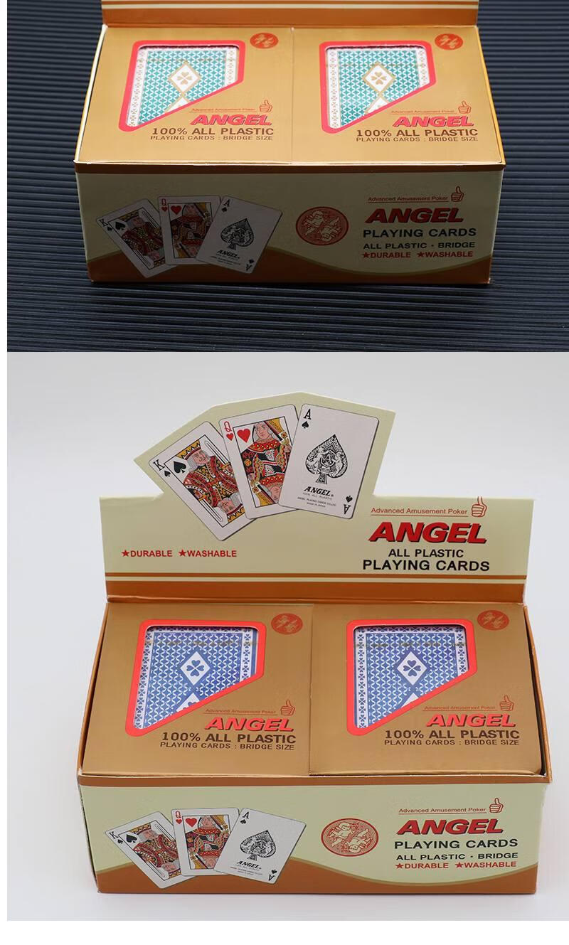 实辉日本小天使angel塑料磨砂扑克牌防水可水洗全塑料磨砂扑克牌蓝色