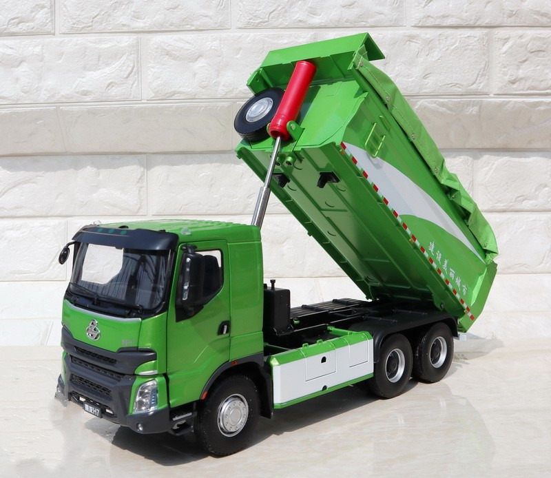 机智芽原厂124东风柳汽霸龙乘龙h7渣土车自卸车车合金卡车模型柳汽