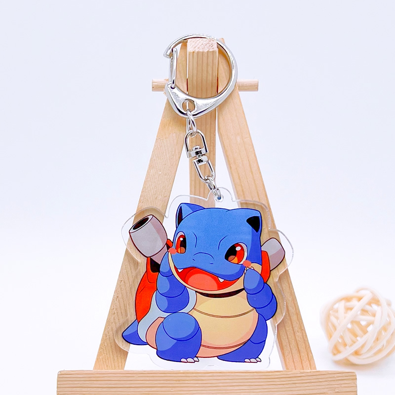 2022新款可达鸭钥匙扣精灵宝可梦亚克力钥匙扣皮卡丘周边挂件耿鬼可达