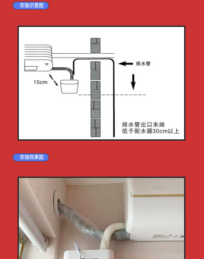 空调排水管u型弯图解图片