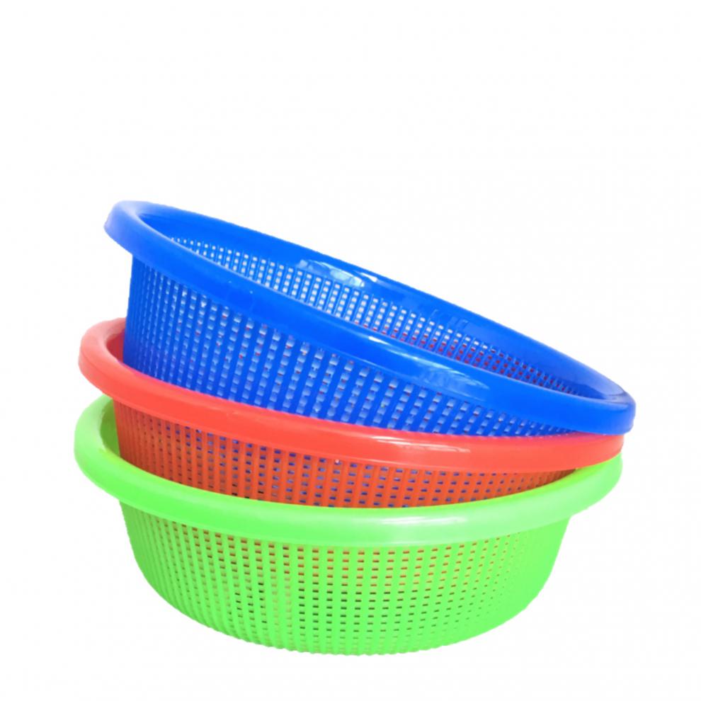 圆形箩筐塑料幼儿园小篮子正方形沥水淘米筛厨房筐密眼洗菜篮白色直径