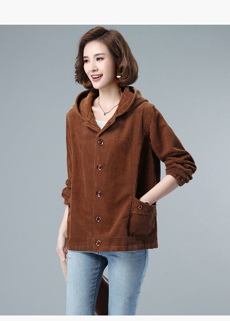 加绒加厚女士外套秋冬韩版宽松2022新款洋气显瘦连帽夹克上衣女潮1253