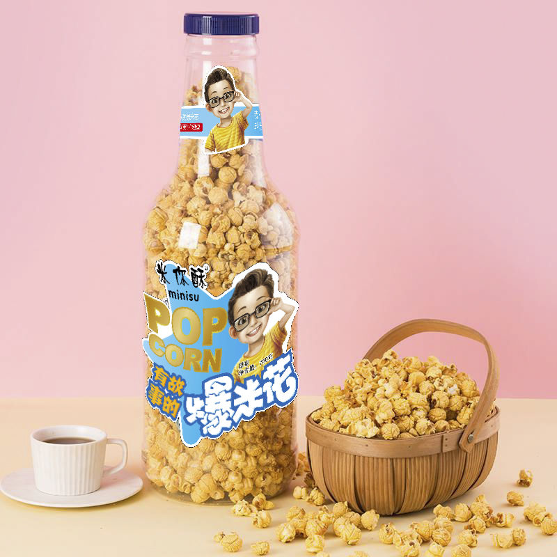 焦糖奶油口味网红大桶瓶装巨型爆抱瓶爆米花罐装休闲零食焦糖味780克1