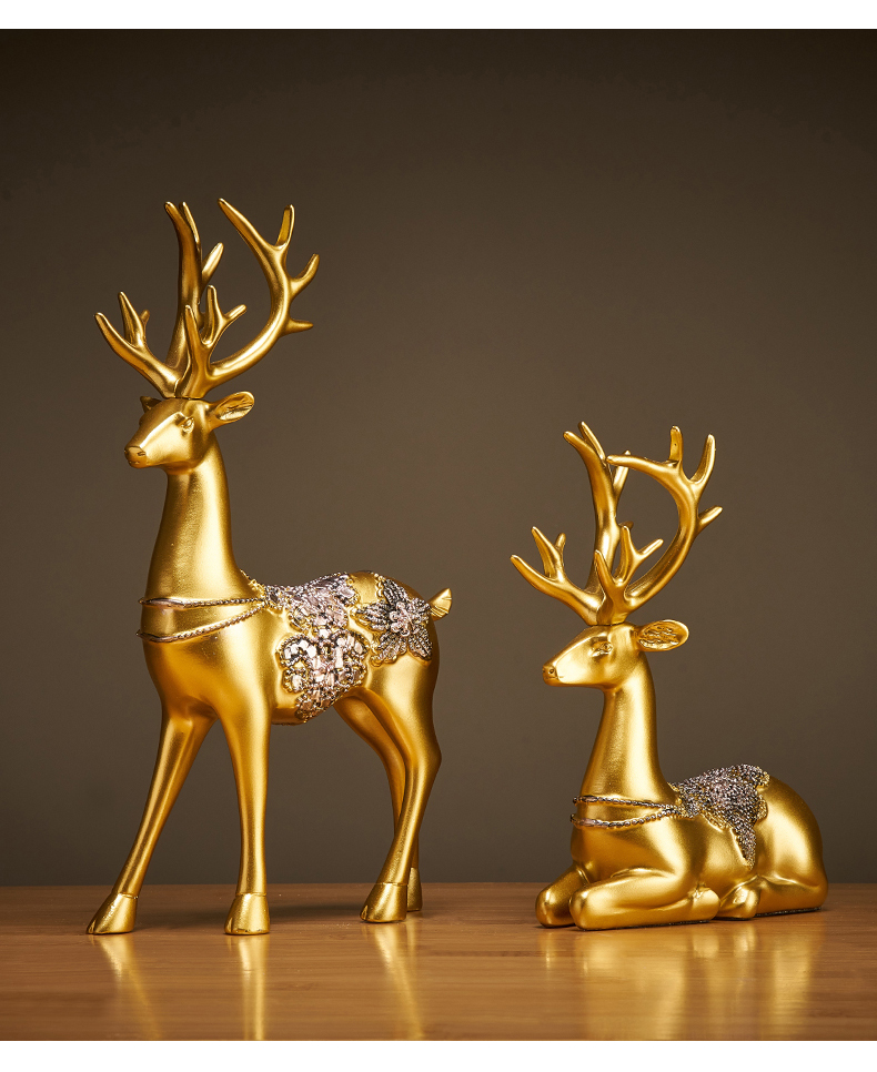 流线鹿一对a款-金色【图片 价