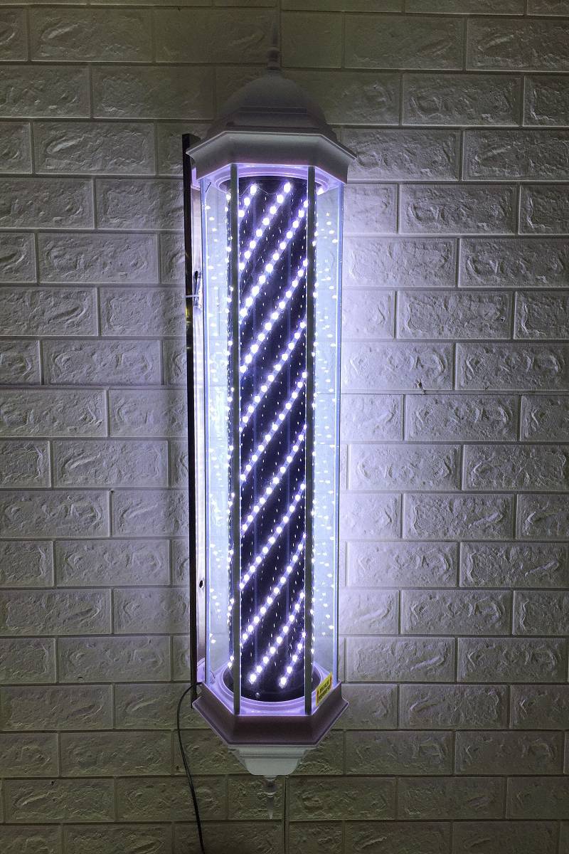 美容美发转灯发廊标志灯led户外挂墙炫彩玻璃发廊标志灯挂壁防水美容