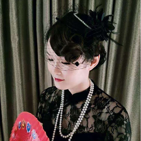 nice小礼帽女头饰名媛旗袍配饰民国新娘帽面纱晚宴礼服发饰复古网纱帽