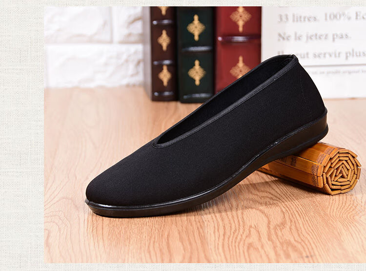 传统圆口老北京布鞋透气老头鞋中老年人爸爸鞋软底防滑轻便功夫鞋圆口