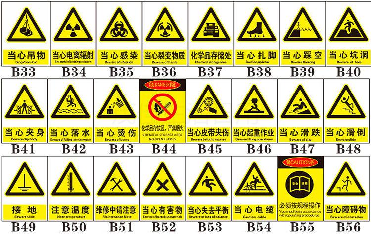 警示牌 国标安全标识牌警示牌严禁烟火禁止吸烟贴纸牌子车间安全施工