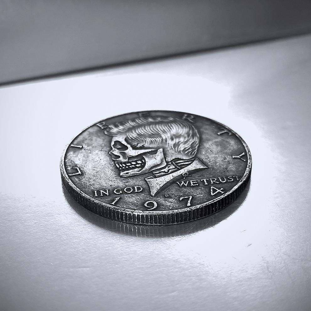 怪盗基德硬币魔术币怪盗基德抖音同款道具1974肯尼迪半美元30mm手指转