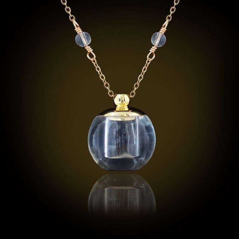 博皓定制磨砂瓶空心吊坠项链透明小玻璃瓶可放护身符朱砂可打开平安符