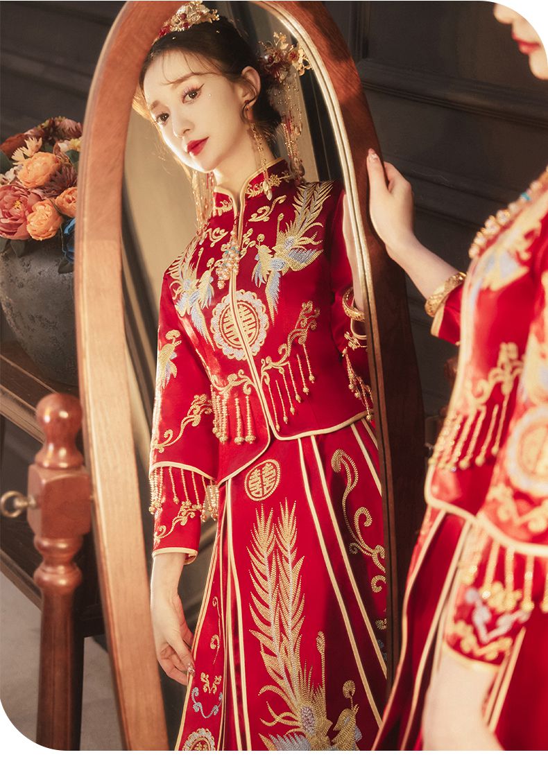 秀禾服新娘小个子秀禾服新娘2022新款小个子结婚嫁衣中