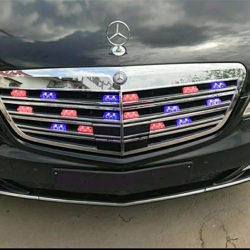 歆芭虎汽车中网爆闪灯led大功率无线一拖八夹子灯开道警示灯改装饰