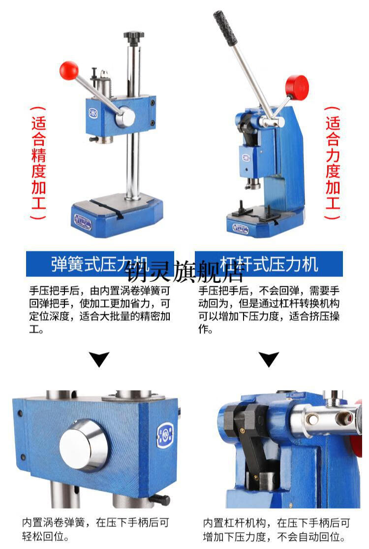 工业精密手动压力机长友工业精密手动压力机手扳机手啤机桌面冲床压轴