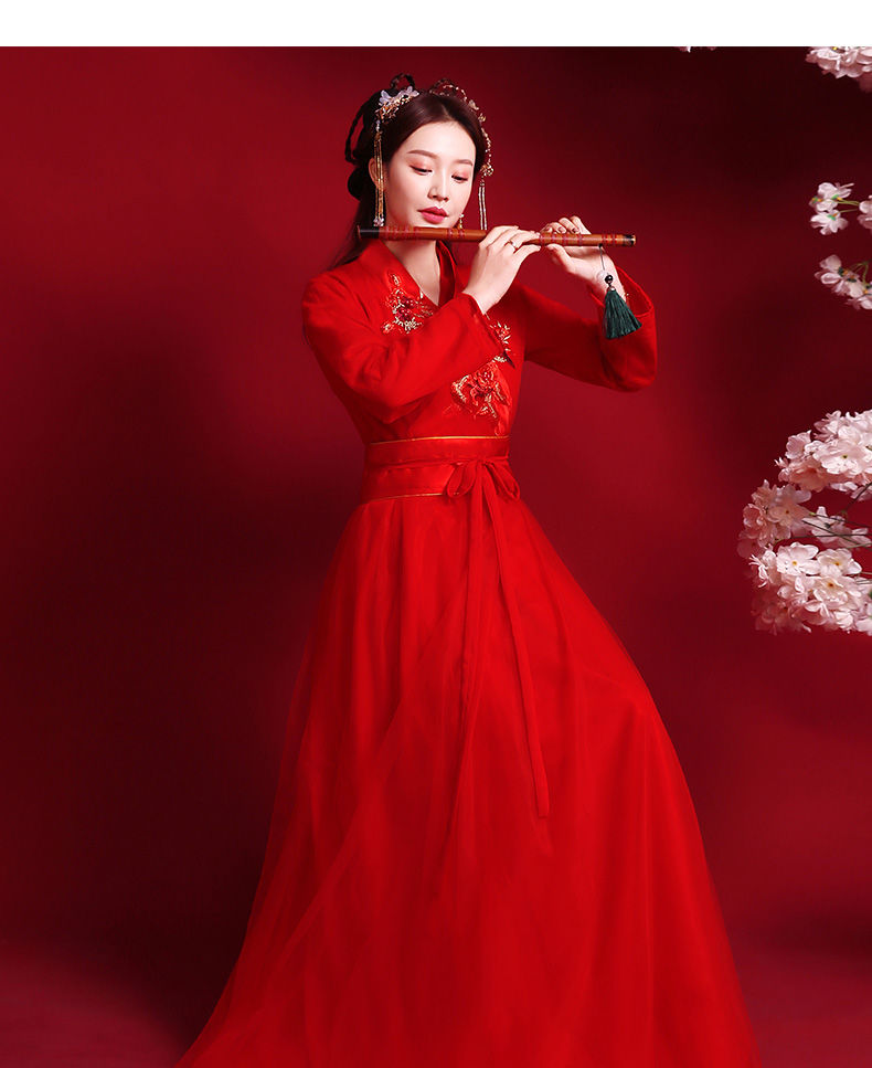 梵雅奥奈 汉服女古装中国风仙气古风中式新娘敬酒服婚服原创连衣裙