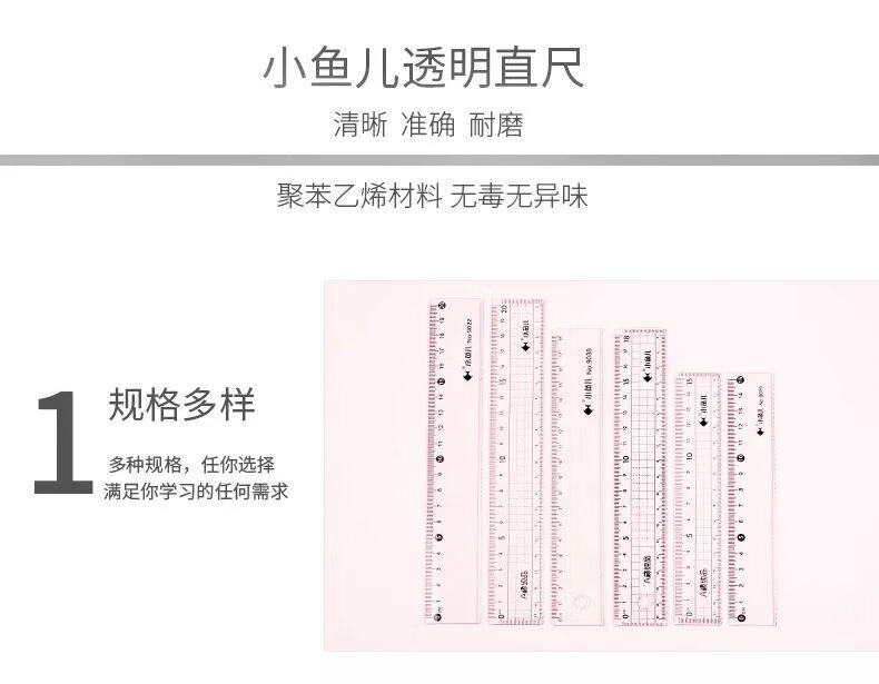 5，10把裝18cm塑料直尺帶波浪線15cm格尺學生兒童透明學習文具卡通創 【洞洞尺】18厘米/10支