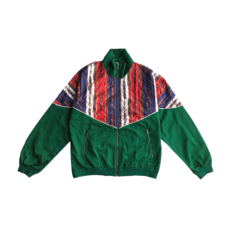 古驰gucci绿色棒球服外套经典锁扣图案棒球服男士575740xjbab3134撞色