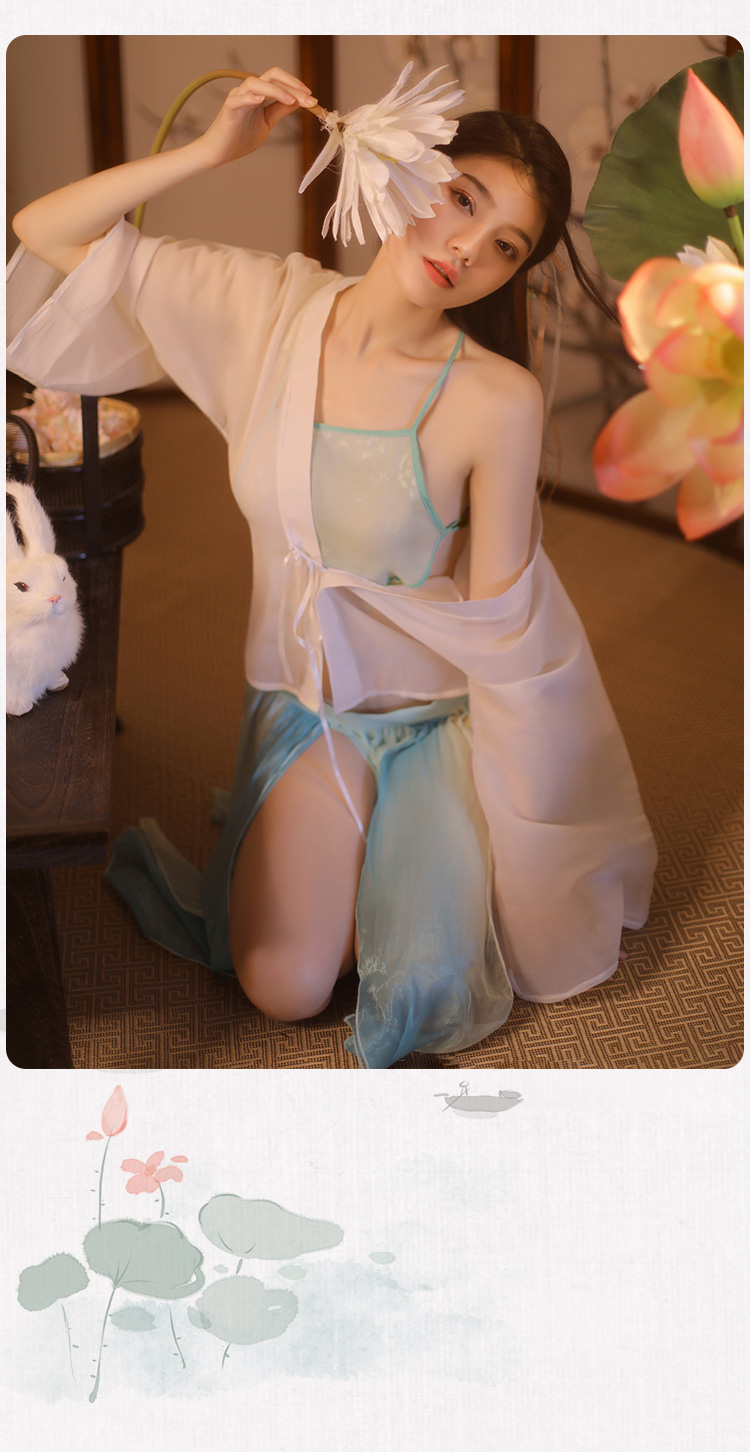 雅趣 情趣内衣性感套装汉服国潮经典古风透视网纱睡衣免脱内裤情趣