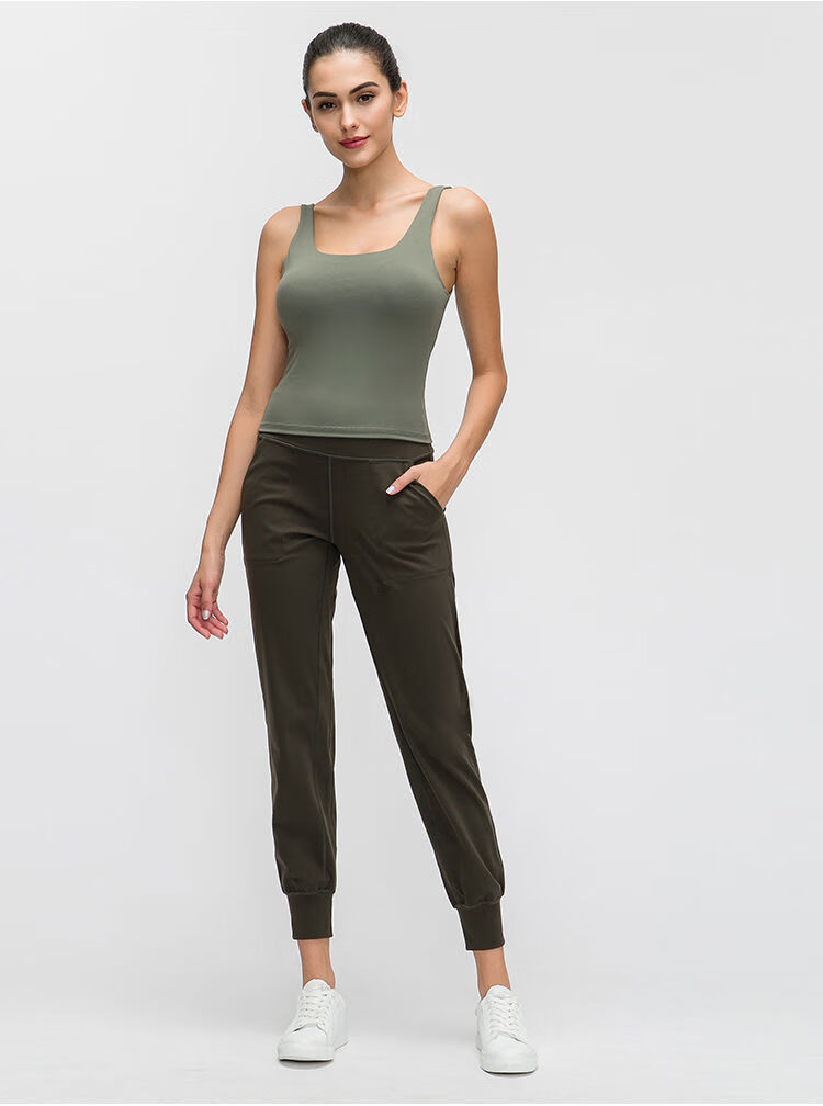 运动裤女春季新款外穿束脚修身高腰宽松速干瑜伽裤跑步健身长裤黑色s4