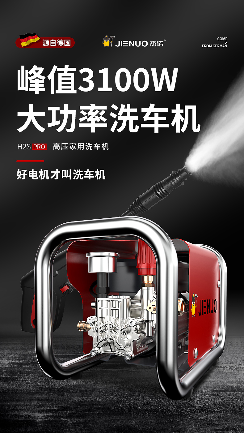 杰诺洗车机高压水泵家用220v大功率神器抢小型刷车便携清洗机水枪