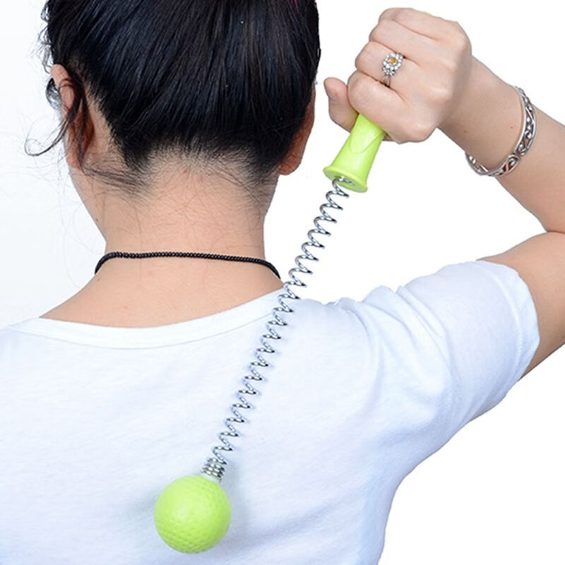 高弹锤弹簧按摩捶软硅胶高尔夫球敲打锤锤颈椎肩按摩锤 粉色单个