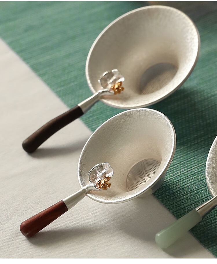 品质好物银茶漏纯银纯手工纯银茶漏器茶滤网滤茶器茶道配件银茶具滤网