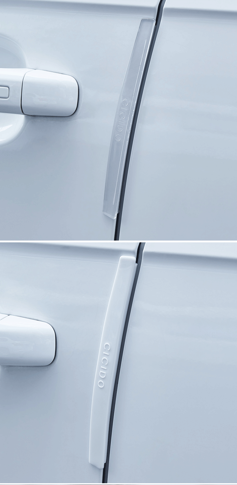 车门防撞条透明汽车防撞贴开门边防蹭隐形保护胶条通用透明色8支装多