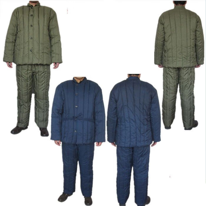 堡驰顿 冷库棉花棉衣棉裤套装军绿干活劳保工作服老式石油工人演出蓝