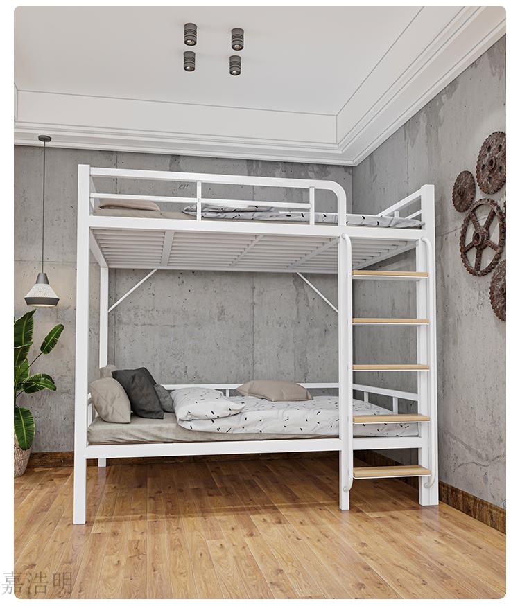 单独上层床上床下桌铁艺高架床单上层加厚loft复式小公寓床上下铺双层