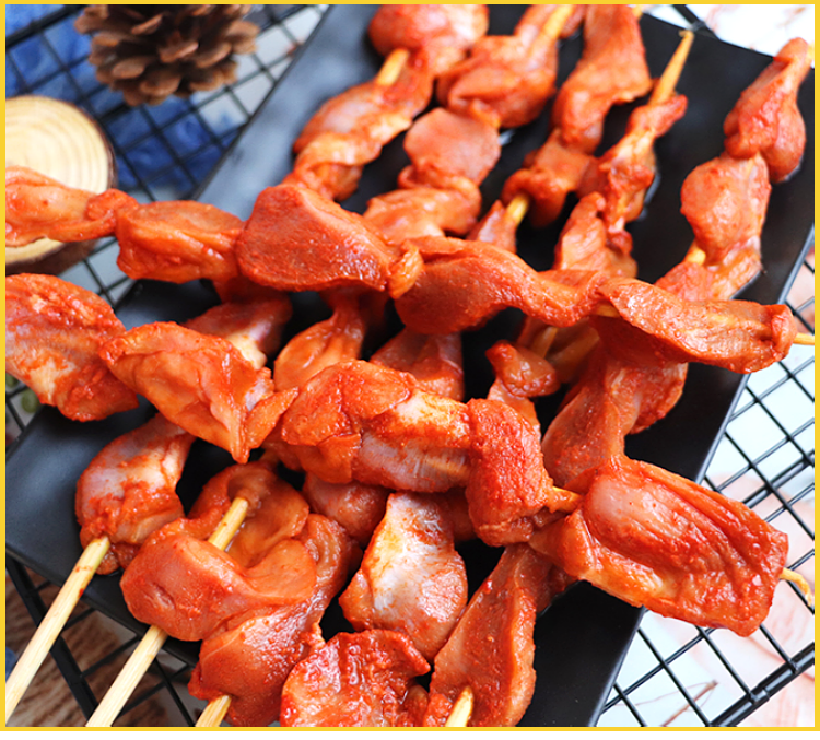 鸡胗串调理奥尔良鸡胗烧烤半成品油炸半成品20串一包bbq烧烤肉【图片