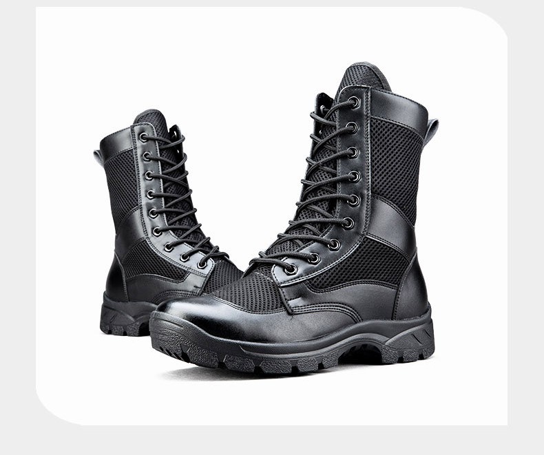 夏季保安特勤靴作训战靴男透气作战靴鞋超轻男靴女①夏季靴网眼标准款