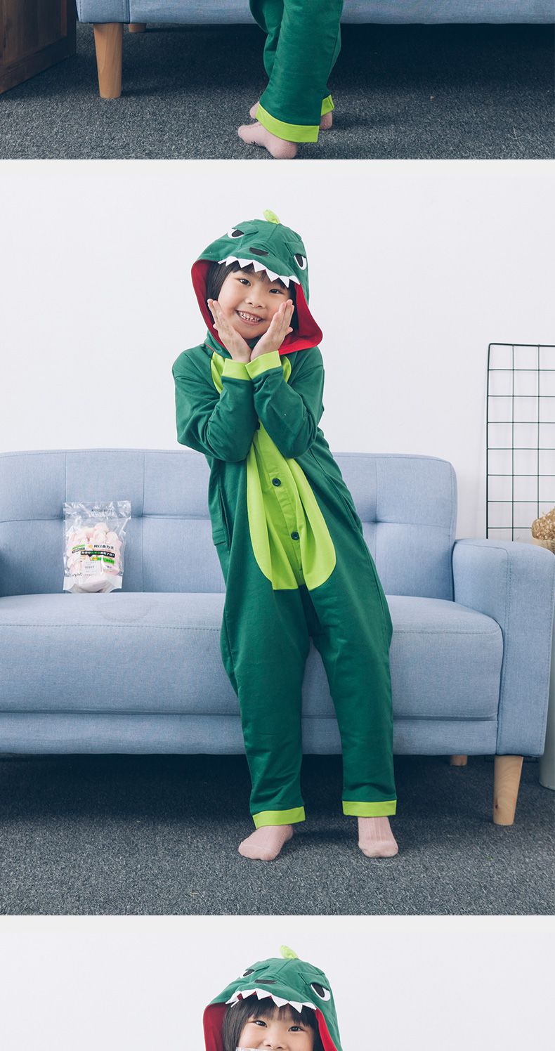 恐龙睡衣儿童恐龙连体睡衣儿童款棉袖春秋可爱动物卡通童季衣服龙猫