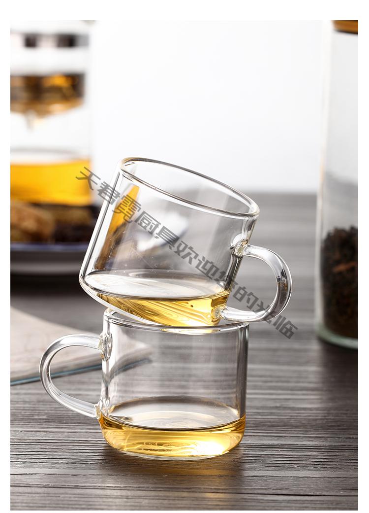 ゞ亽轻奢高端わ飘逸杯全玻璃飘逸杯全过滤耐热玻璃花茶杯办公室按压