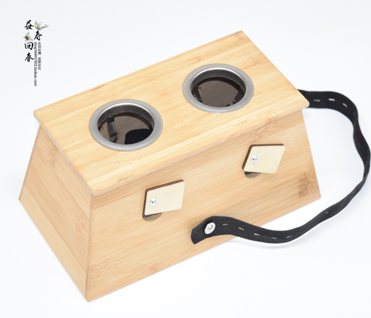 艾灸盒4cm大孔随身灸艾灸仪器家用竹制同仁堂熏蒸仪雷火灸盒木制送