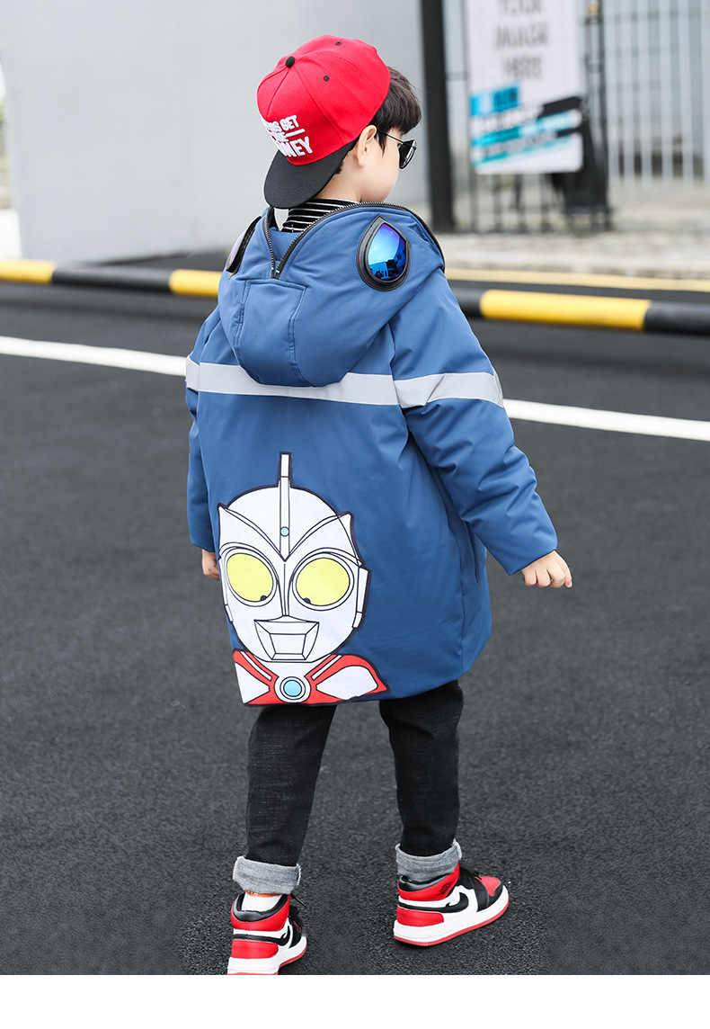 蓓馨贝童装男童奥特曼羽绒棉衣冬装新款714岁中大童男孩衣服洋气男士