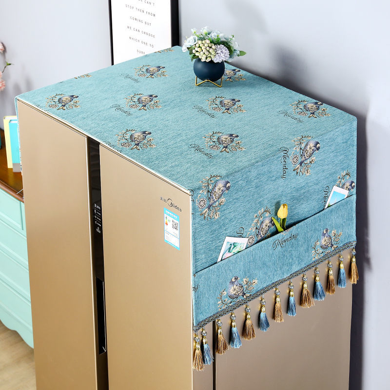 冰箱防尘布防尘罩盖巾冰箱顶盖布装饰双开门四开单开门冰箱罩盖布吉祥