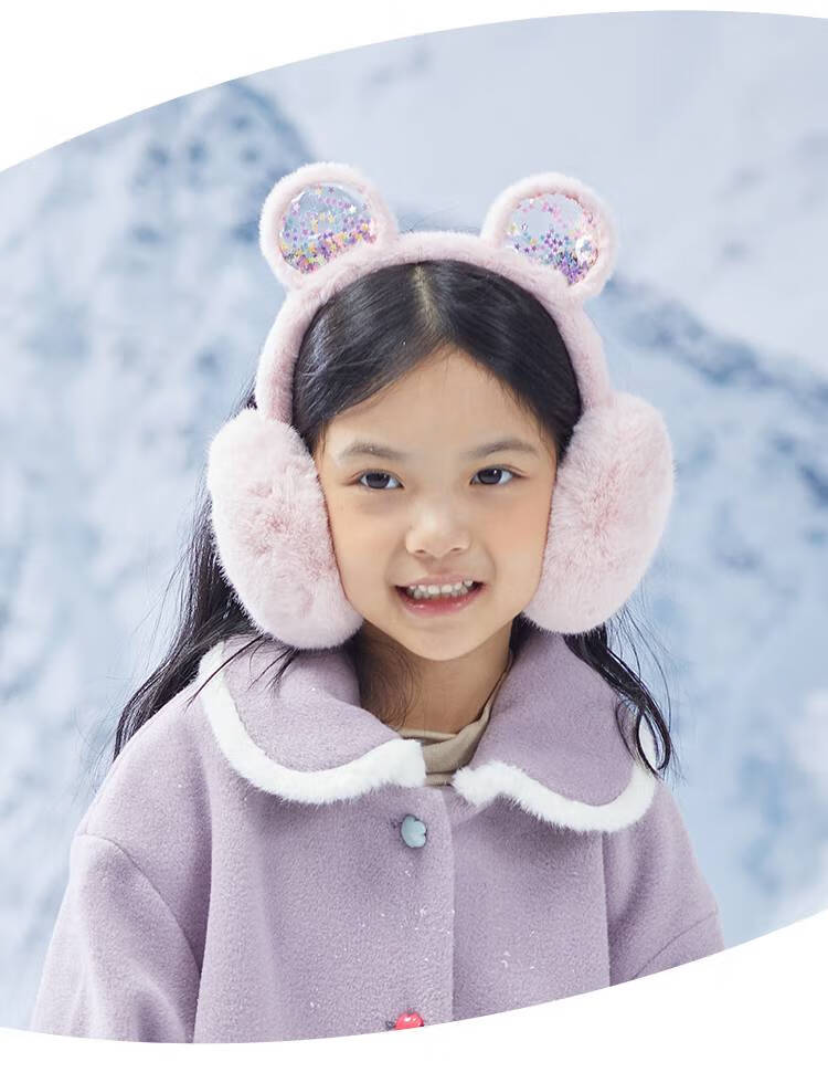 耳罩保暖防风户外冬季 可爱小猫耳罩儿童冬季保暖加绒可折叠仿兔毛