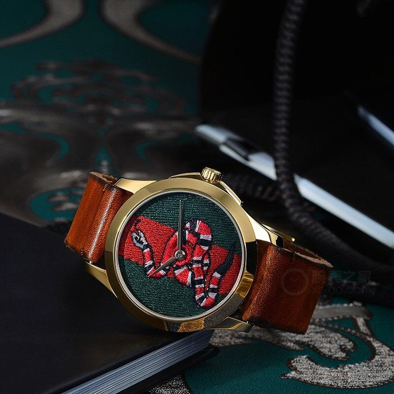 gucci 欧美表经典街头腕表动物印花表盘中性潮流手表 小蜜蜂3 ya126