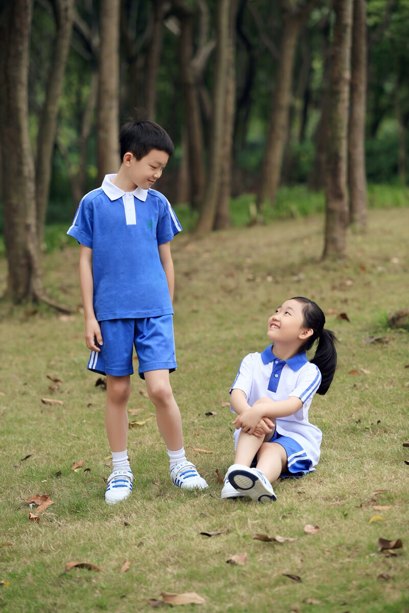 深圳学生上学装备深圳莎臣豹校服小学生夏季运男运动服短裤150cm