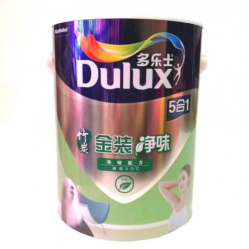 竹炭金装净味五合一白色环保乳胶漆超低voc5合1墙面漆18升白色老款金